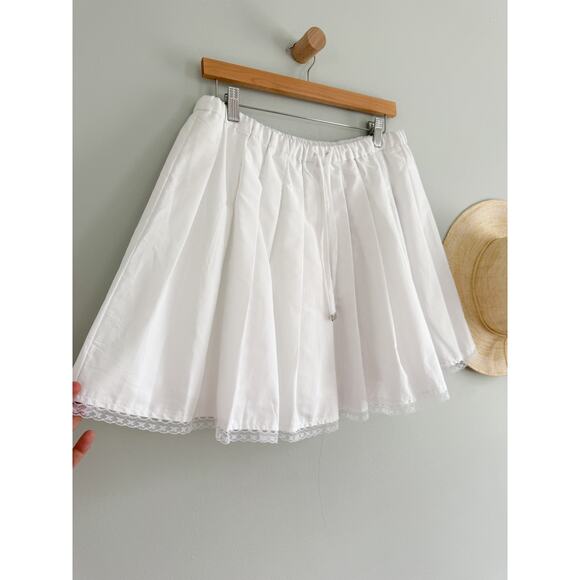 J.CREW | NWT Tall pleated tie-waist mini skirt in White | Sz TM - Picture 3 of 9